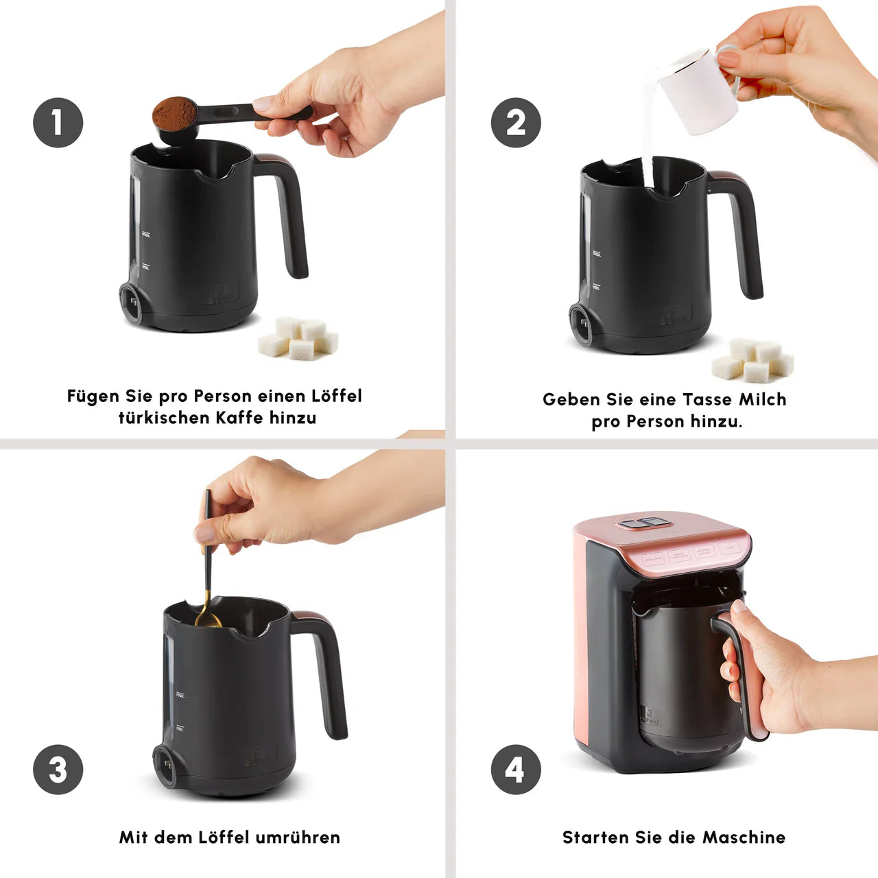 Karaca Hatır Köz Milky Türkische Kaffeemaschine Rose