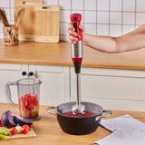 " Karaca Mastermaid ProSteel Glas-Küchenmaschine mit Langem Mixfuß, 6 Klingen, 2500 W Imperial Red "