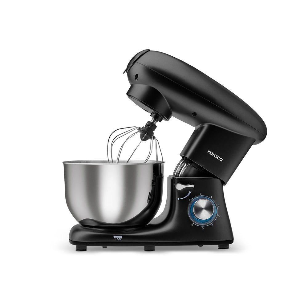 " Karaca Multichef Standmixer Shiny Black Küchenchef 1900 W 5,5 l (mit Hackfleisch-/Sucuk-Wurst-/Fleischklößchenaufsatz) "