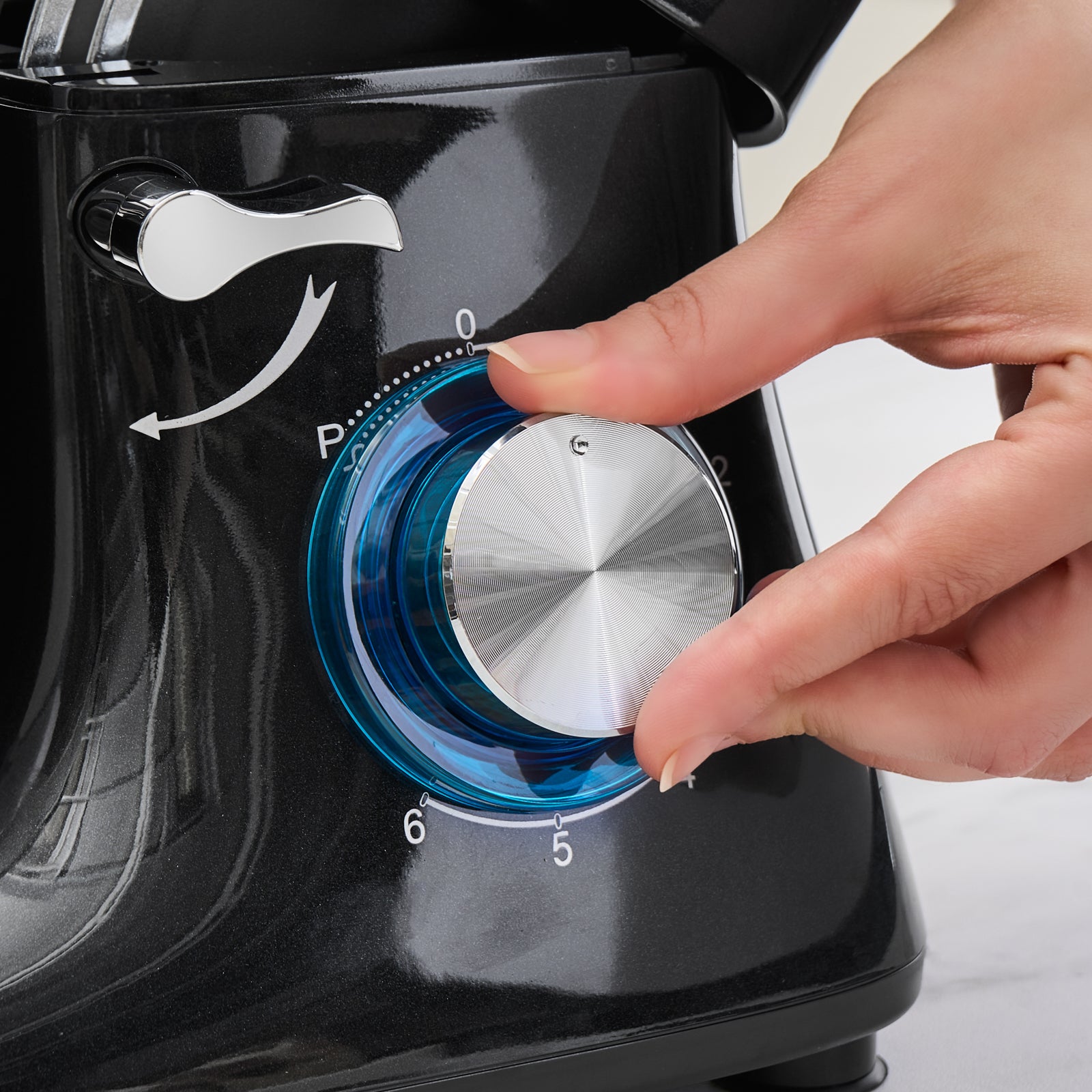 " Karaca Multichef Standmixer Shiny Black Küchenchef 1900 W 5,5 l (mit Hackfleisch-/Sucuk-Wurst-/Fleischklößchenaufsatz) "