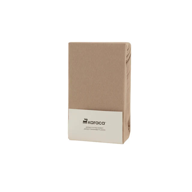 Karaca Home Jersey Spannbettlaken 180x200+30 cm Beige