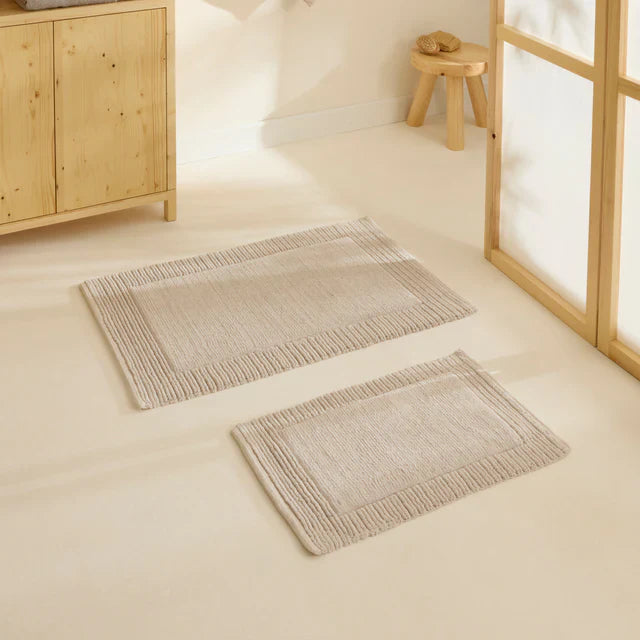 Karaca Odetta Badematten-Set 60x90 cm + 40x60 cm Ecru