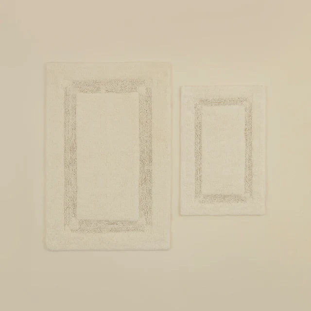 Karaca Pauline Badvorleger-Set 60 × 90 cm + 40 × 60 cm Offwhite