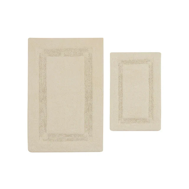 Karaca Pauline Badvorleger-Set 60 × 90 cm + 40 × 60 cm Offwhite