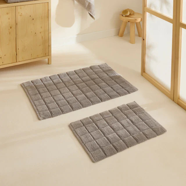 Karaca Simon Badvorleger-Set 60 × 90 cm + 40 × 60 cm Grau