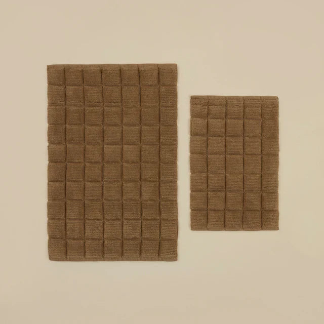 Karaca Simon Badvorleger-Set 60 × 90 cm + 40 × 60 cm Braun
