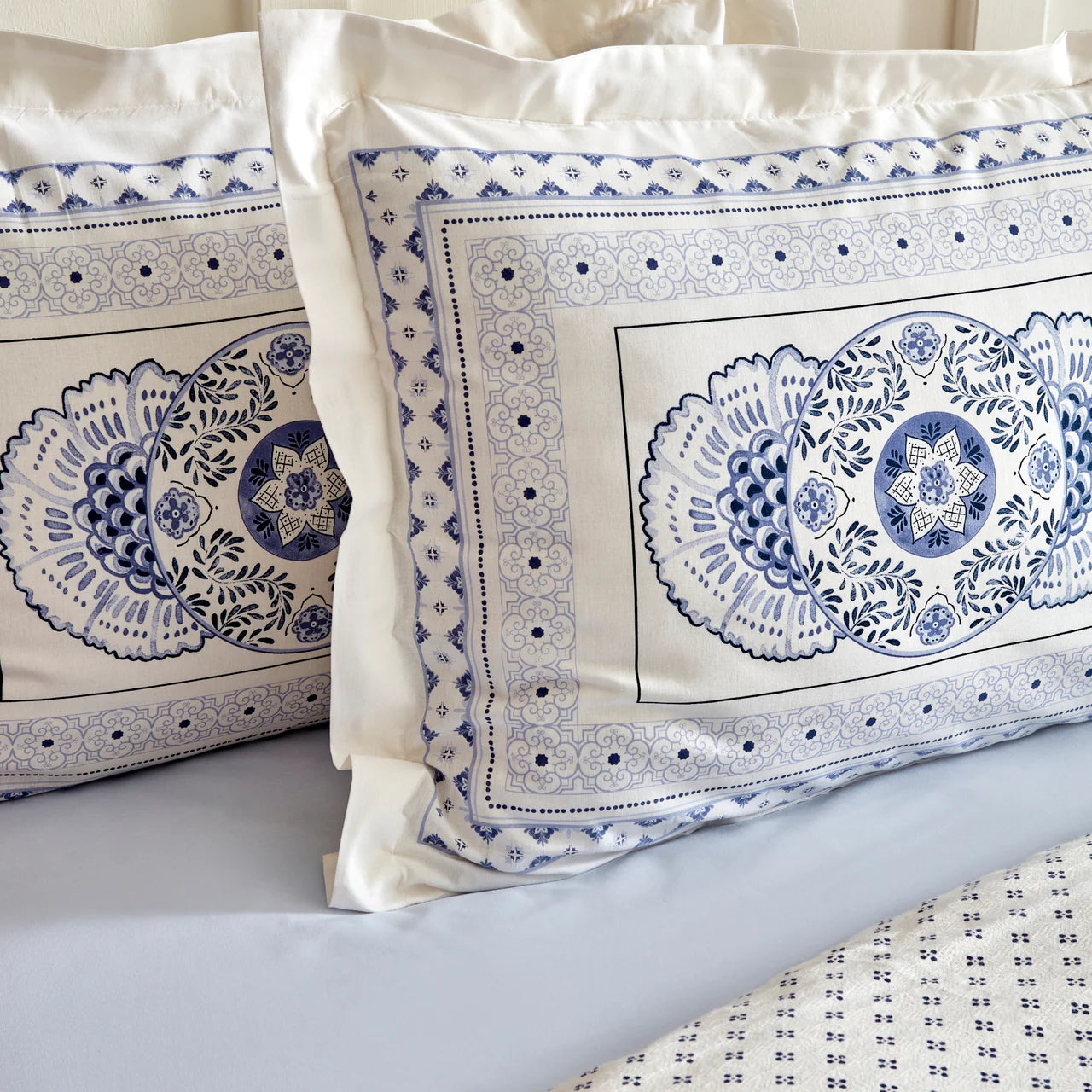 Karaca Amar Blau 100% Baumwolle Doppeltes Bettbezugs-Set