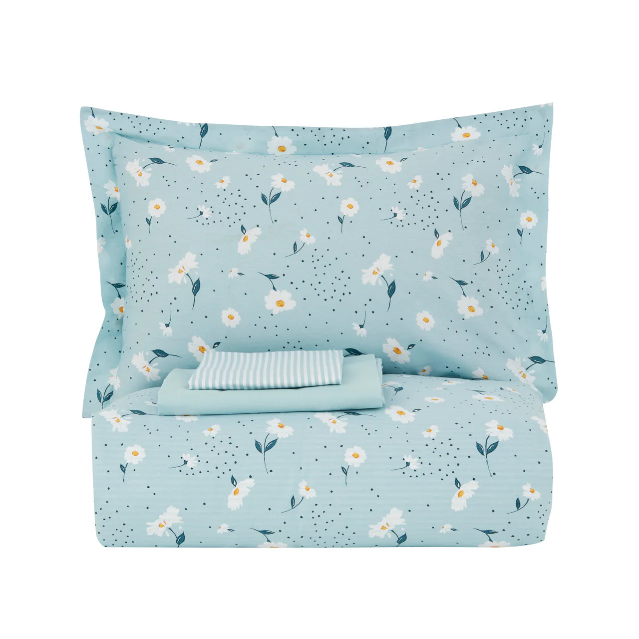 Karaca Daisy 100% Baumwolle Einzelbett Bettwäsche Set Mint