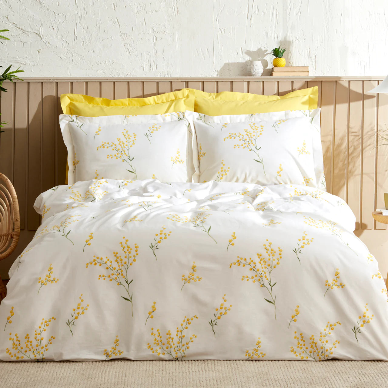 Karaca Loretta 100% Baumwolle Doppelbett Bettwäsche Set Gelb