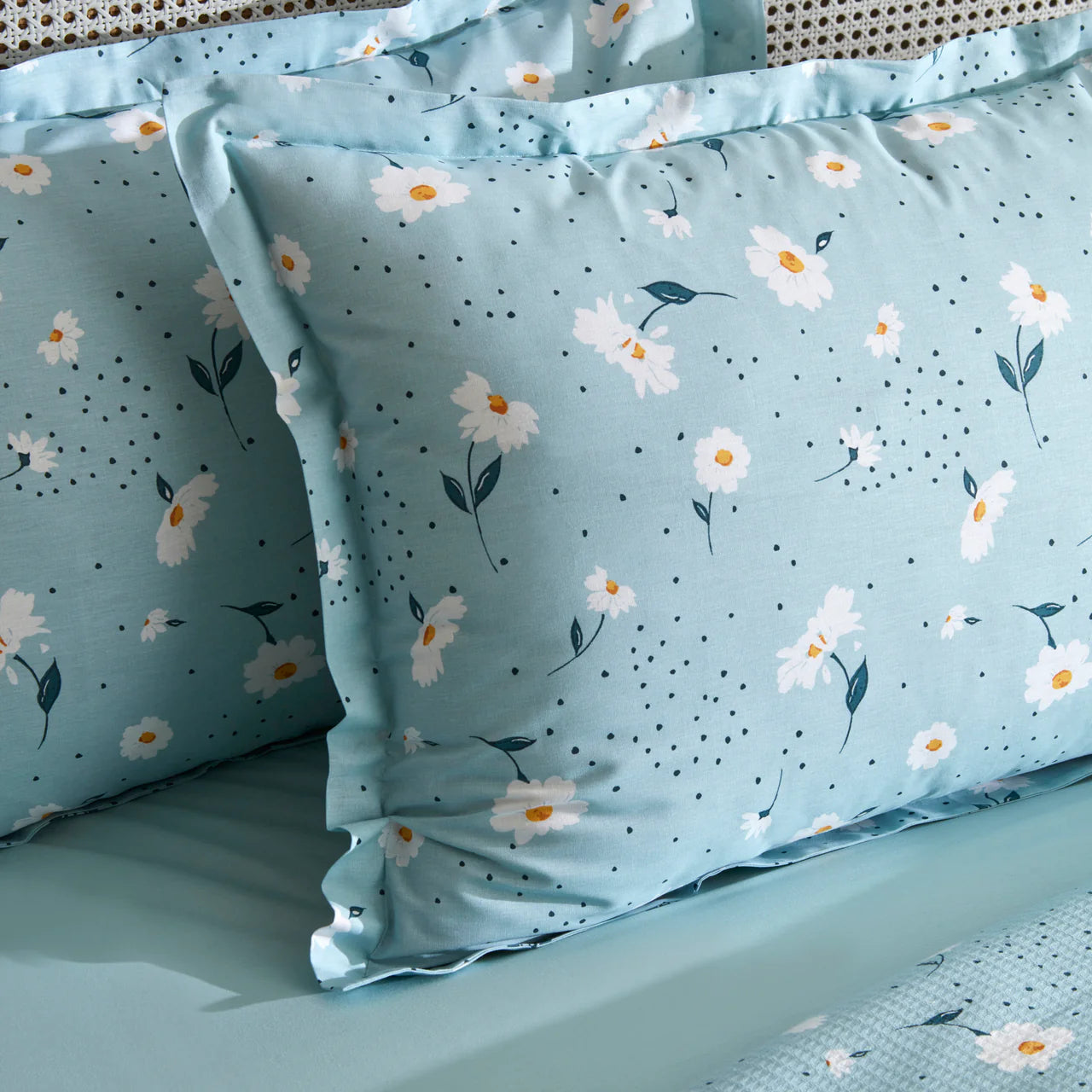 Karaca Daisy 100% Baumwolle Einzelbett Piké-Set Mint