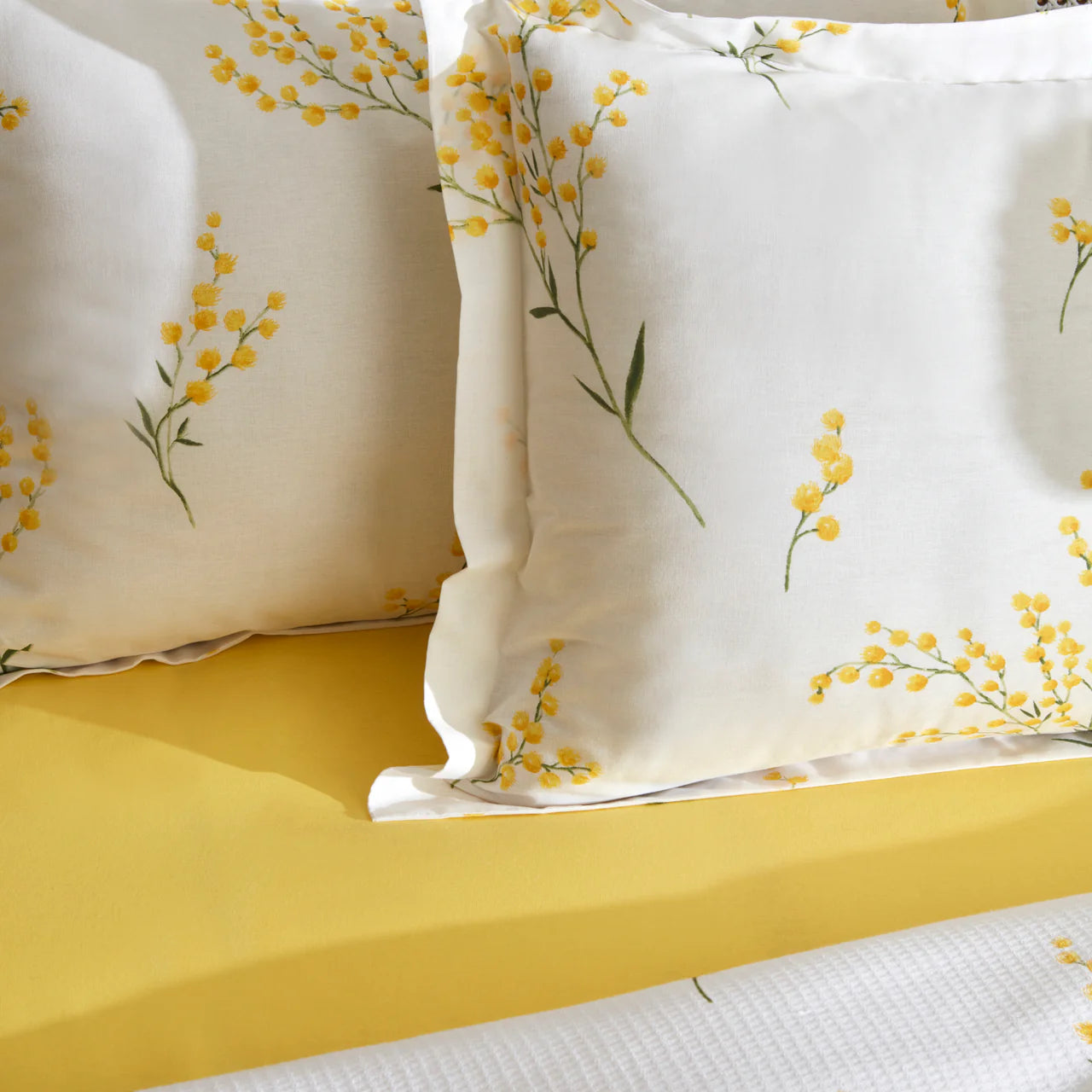 Karaca Loretta 100% Baumwolle Doppelbett-Piké-Set Gelb