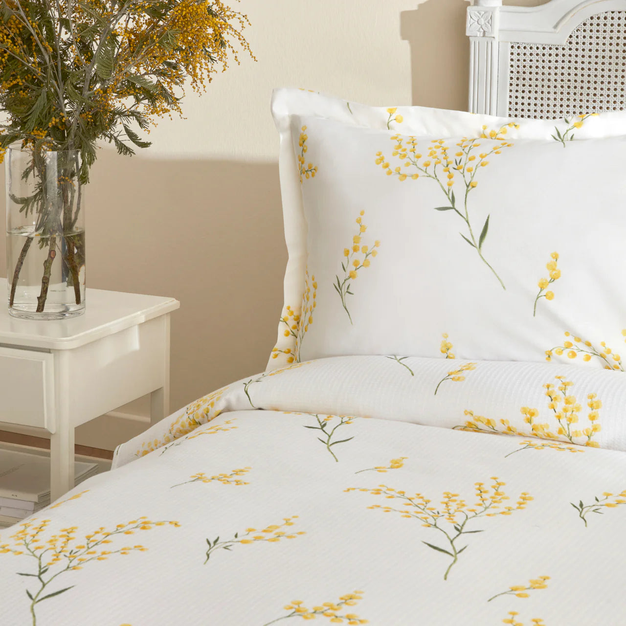 Karaca Loretta 100% Baumwolle Doppelbett-Piké-Set Gelb