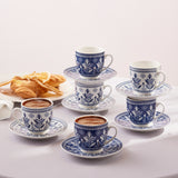 " Karaca Peyker Kaffeetassen-Set für 6 Personen, 85 ml "