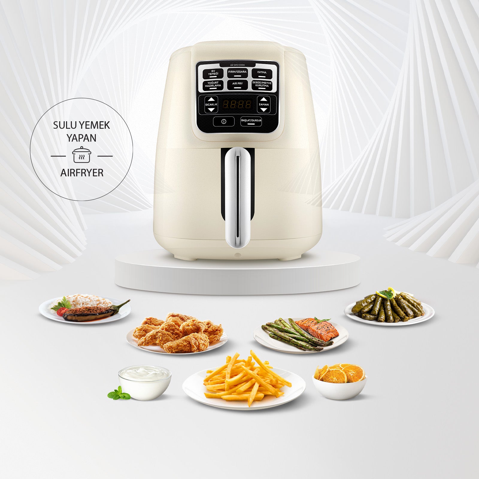 " Karaca Air Cook XL 2 in 1 Heißluftfritteuse Starlight, 4L, 1550W "