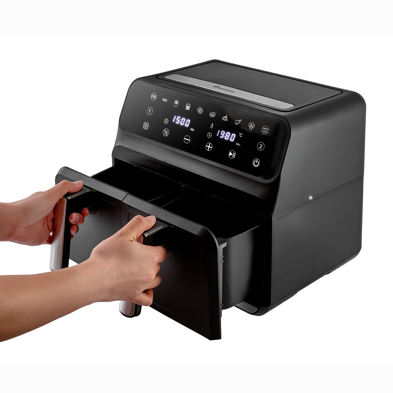 " Karaca Multifry XXXL 4+4 Liter digitaler Airfryer mit zwei Kammern "