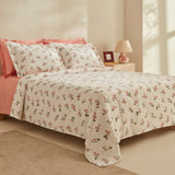 Karaca Silvie 100% Baumwolle Doppelbett-Tagesdecke Set Rot
