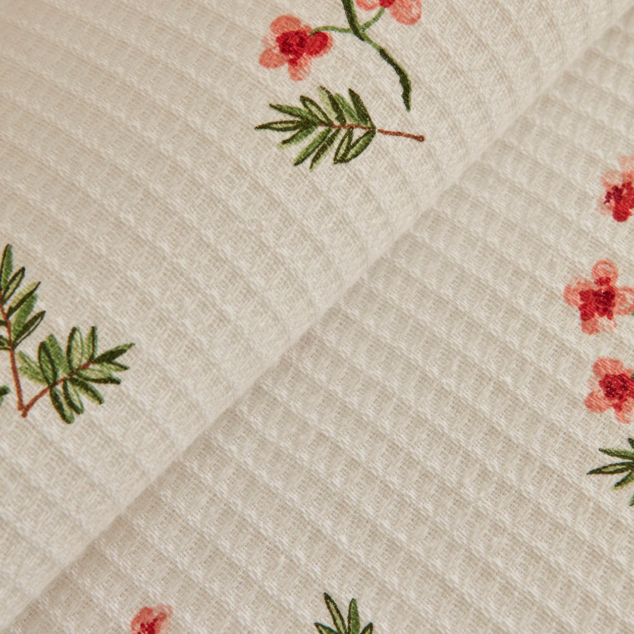 Karaca Silvie 100% Baumwolle Doppelbett-Tagesdecke Set Rot