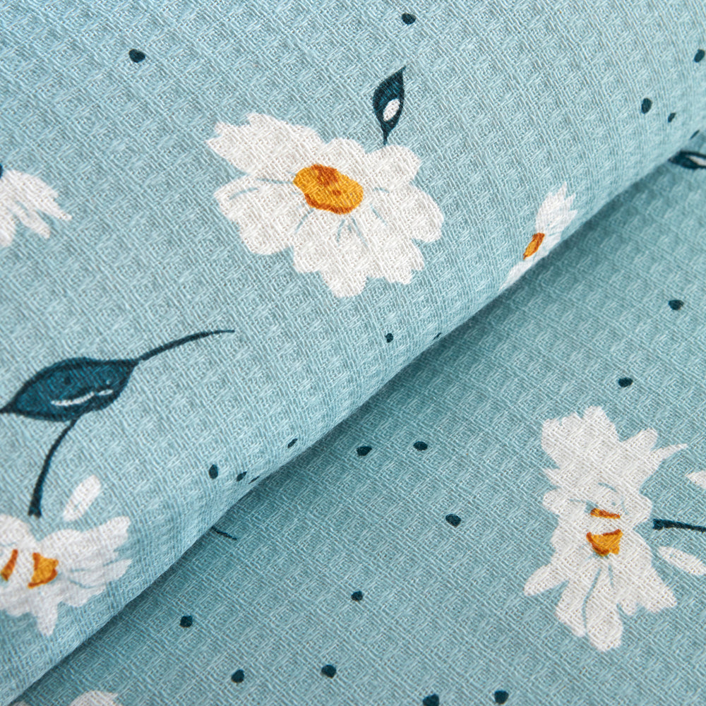 " Karaca Home Daisy 100% Baumwolle Doppelbett Tagesdecke Set Mint "