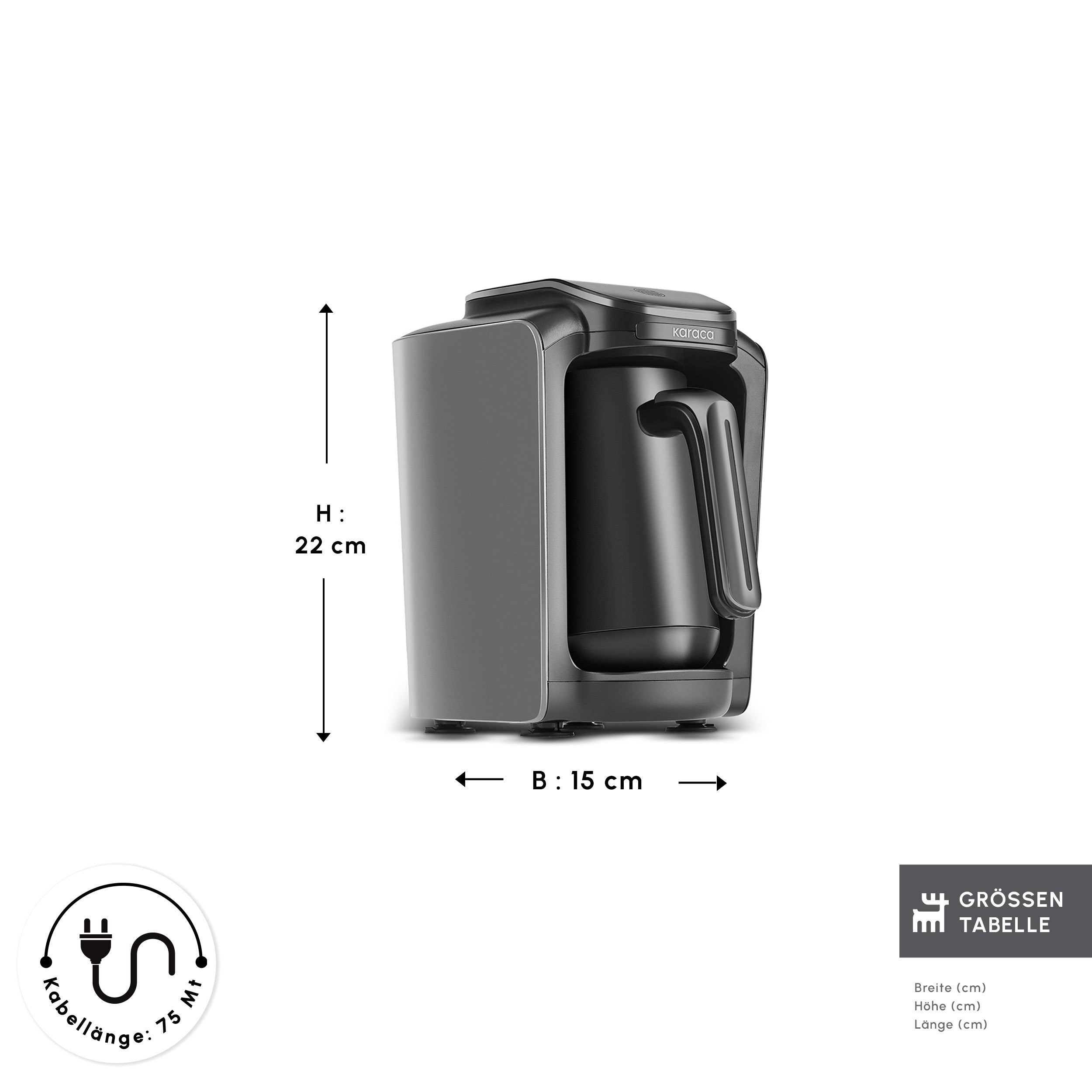 Karaca Hatır Neo Türkische Kaffeemaschine mit Milchzubereitung – Space Grey