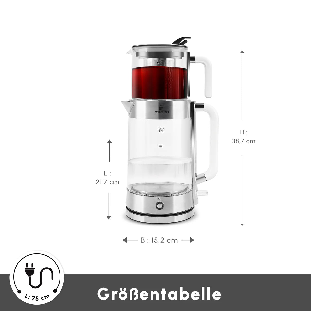Karaca Luma Glas-Teemaschine