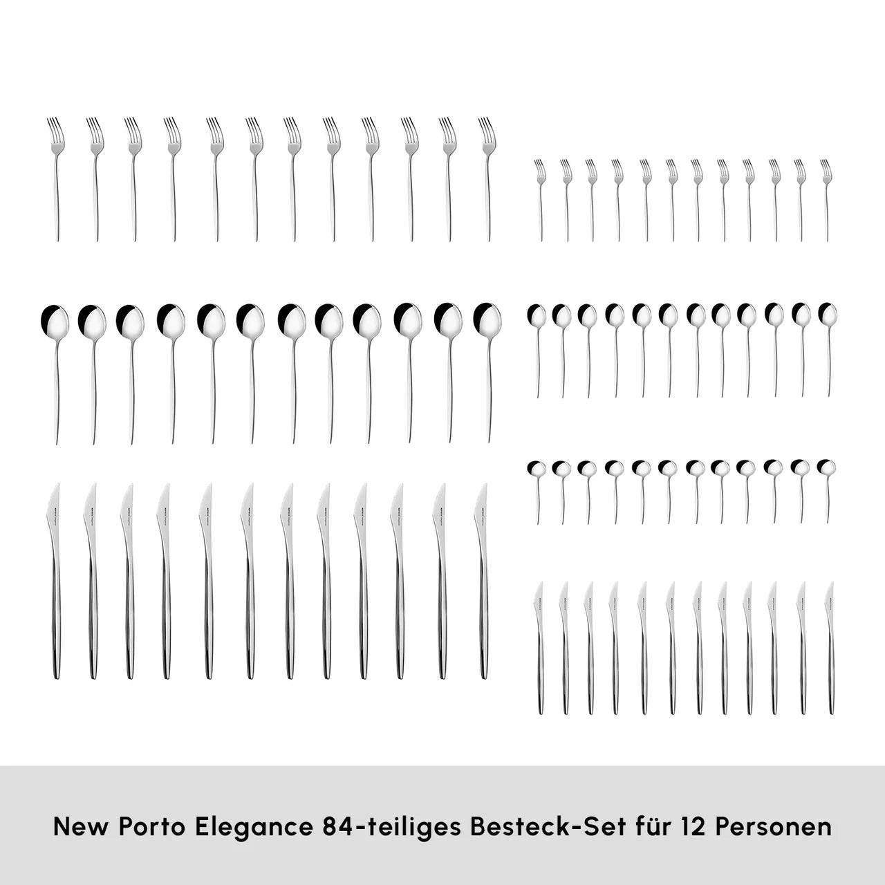Karaca New Porto 12-Personen 84-Teiliges Besteckset