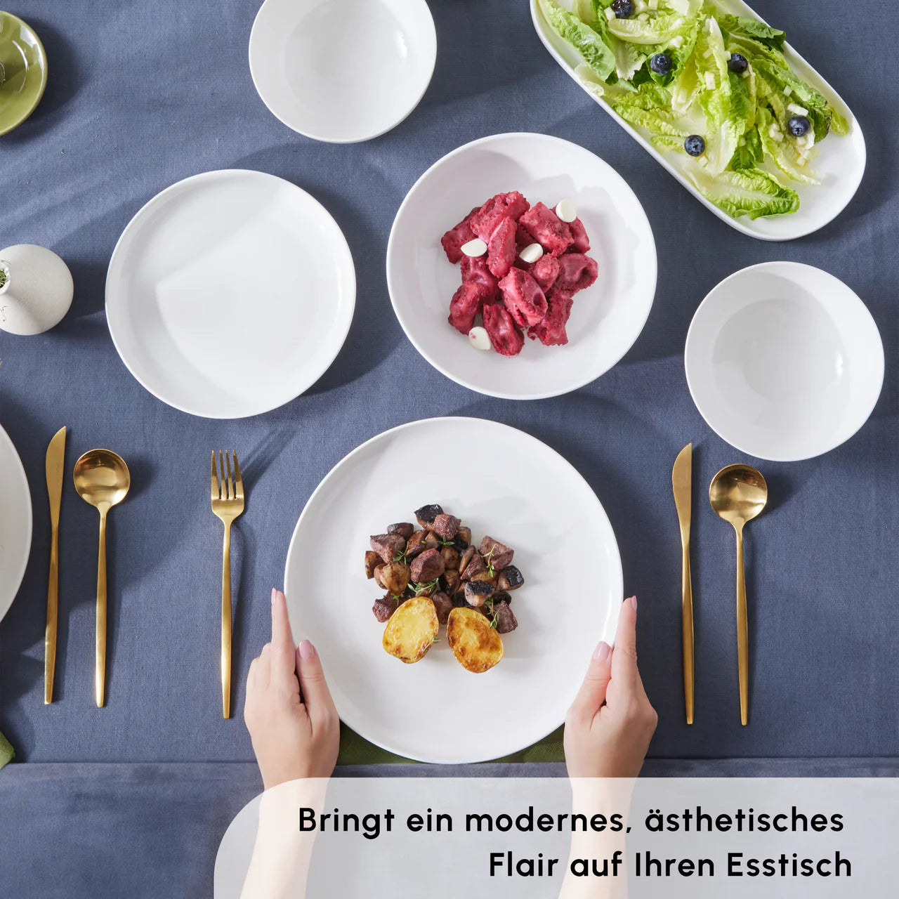Karaca Streamline Favaro 53-Teiliges 12-Personen Geschirrset Weiss