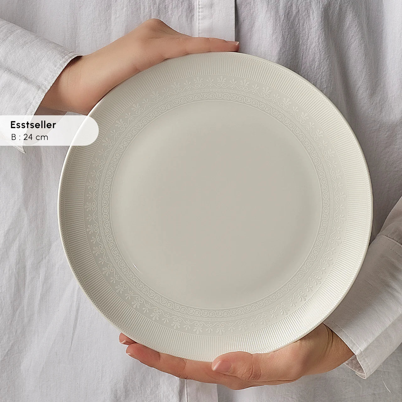 Karaca Artiste Bone China 20-teiliges Tafelservice für 6 Personen Weiß