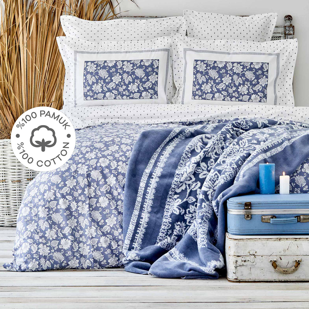 " Karaca Home Celerina Blau 2 Pers. Bettwäsche-Set "
