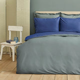 " Karaca Home Basic Grau Indigo Wendbares Doppelbett Bettwäsche Set "