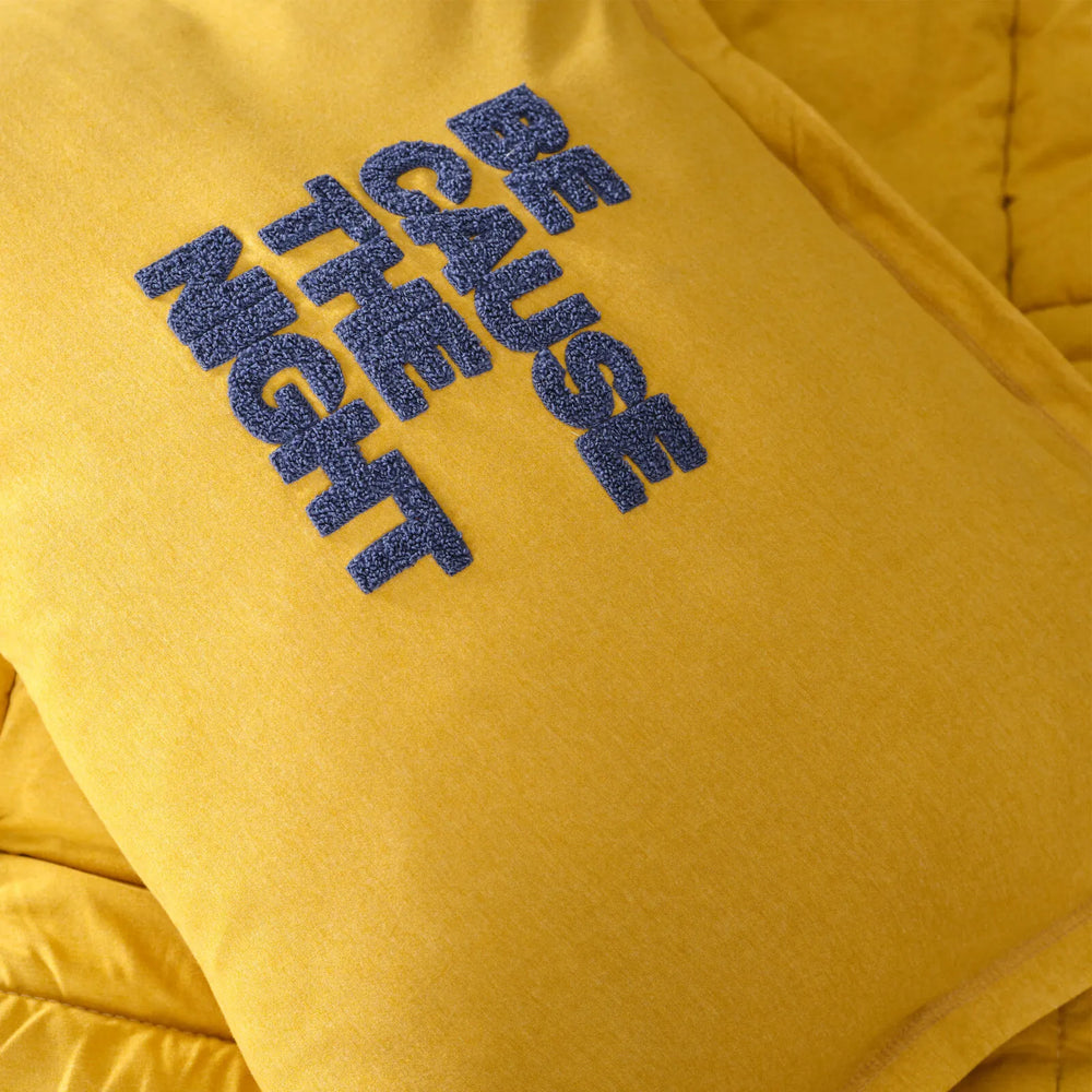 " Karaca Home senffarbiges doppel Motto Cotton Comfort-Set "