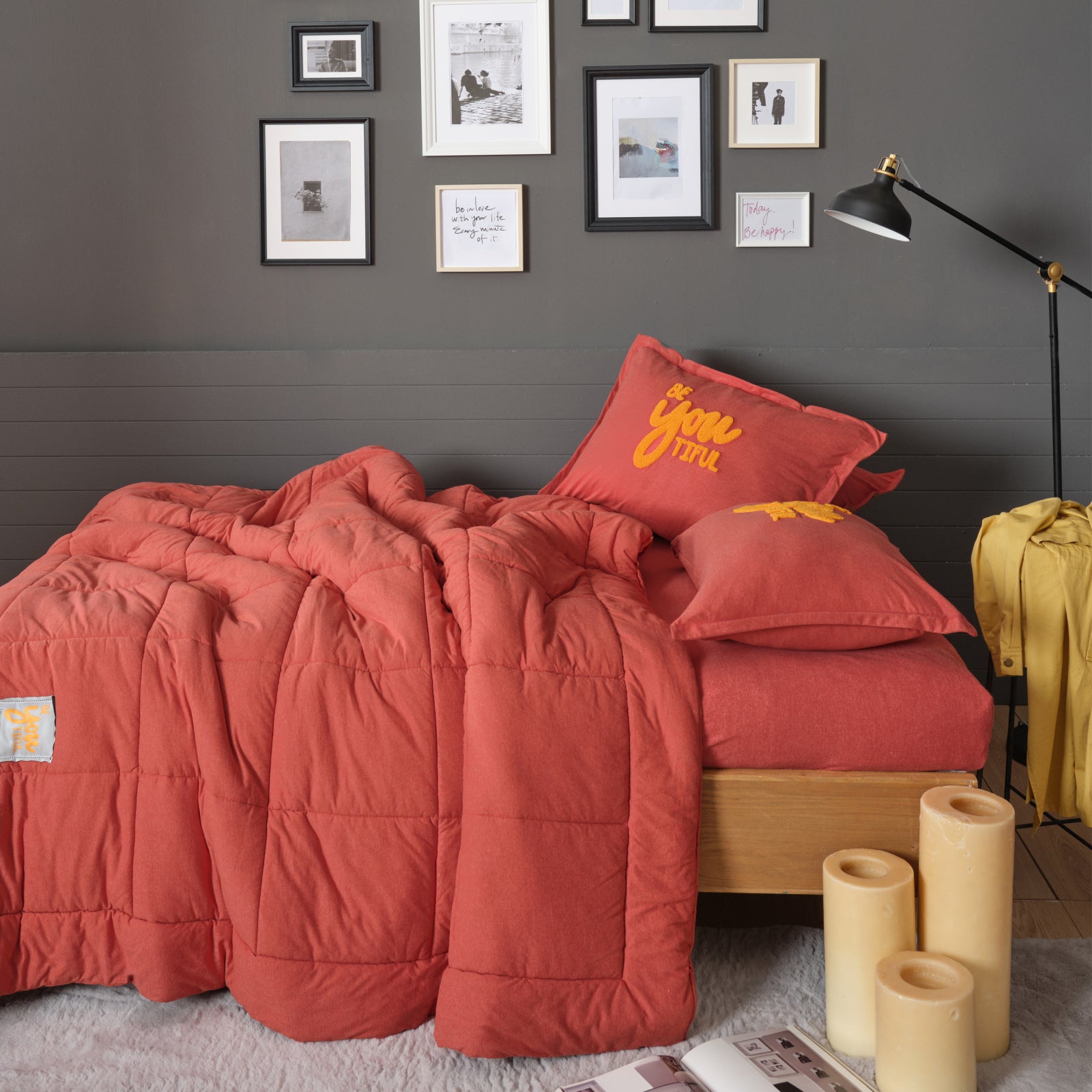 " Karaca Home Motto Cotton Comfort Einzelbett Coral "