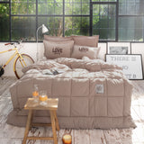 " Karaca Home Motto Baumwolle Komfort Doppelbett-Set, Beige "