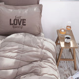" Karaca Home Motto Baumwolle Komfort Doppelbett-Set, Beige "