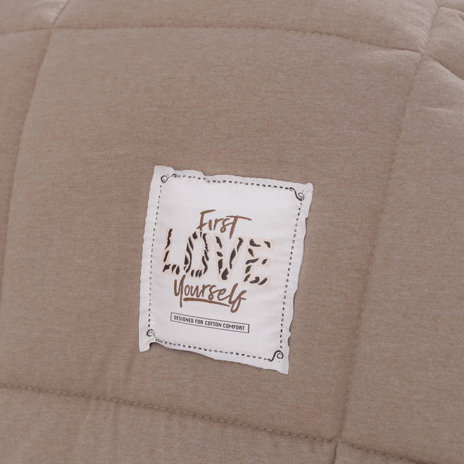 " Karaca Home Motto Baumwolle Komfort Doppelbett-Set, Beige "
