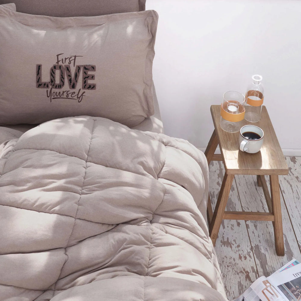 " Karaca Home Motto Einzelbett Cotton Comfort Set/Schlafset Beige "