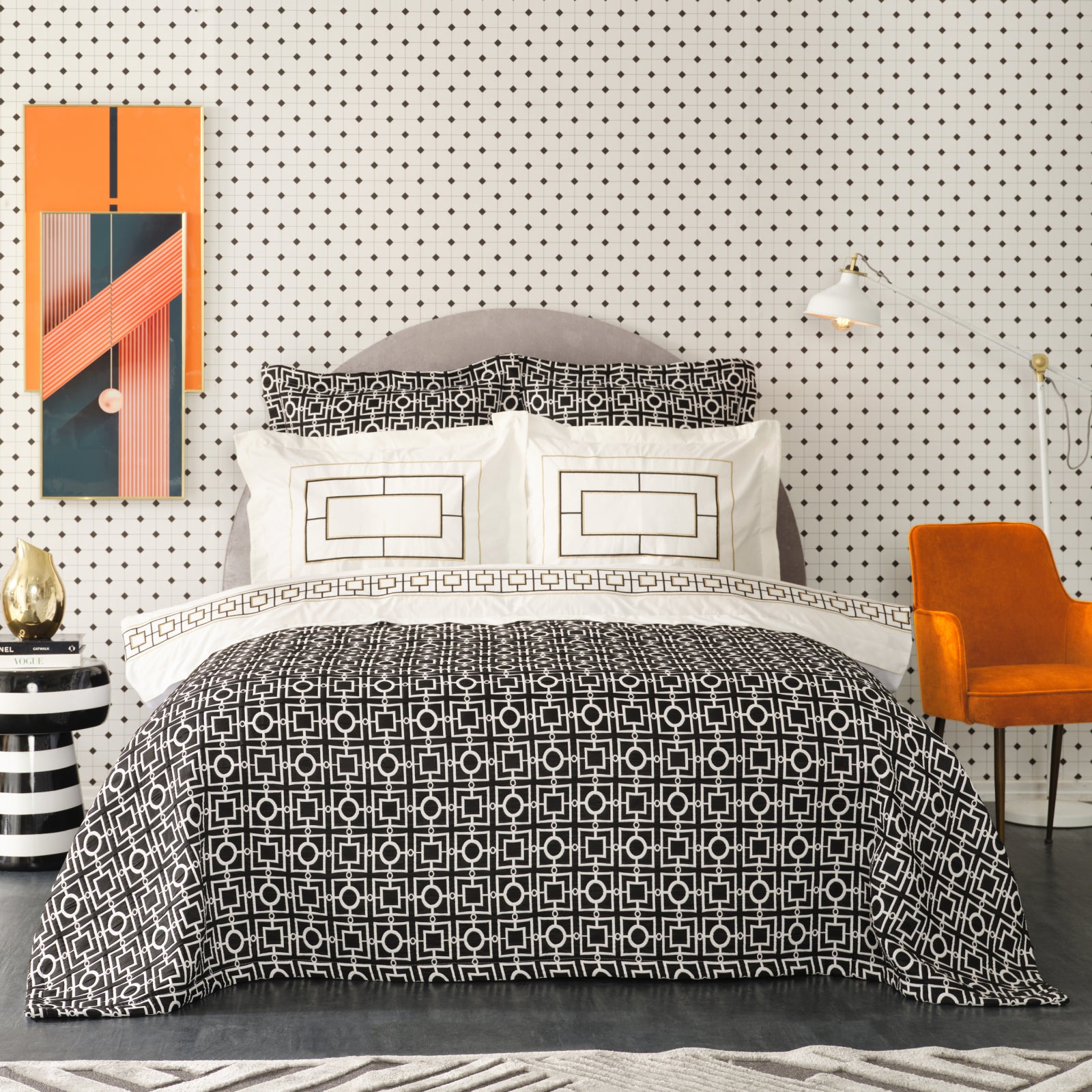 " Karaca Home Minerva Schwarzes Doppelbett Besticktes Duvet-Set "