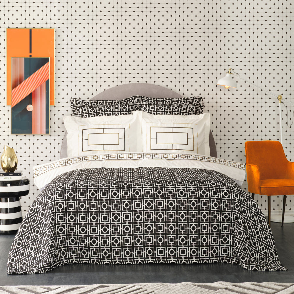 " Karaca Home Minerva Schwarzes Doppelbett Besticktes Duvet-Set "