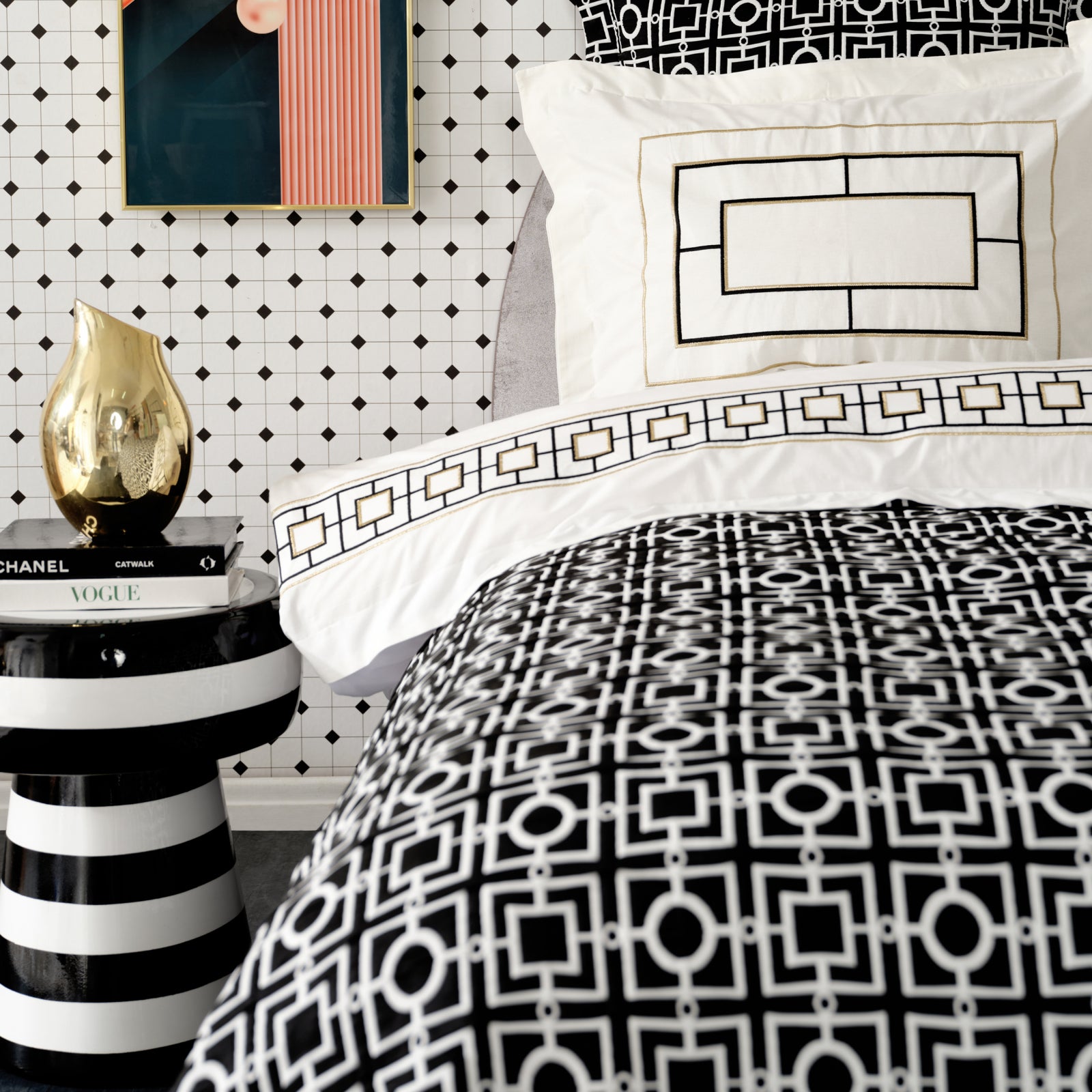 " Karaca Home Minerva Schwarzes Doppelbett Besticktes Duvet-Set "