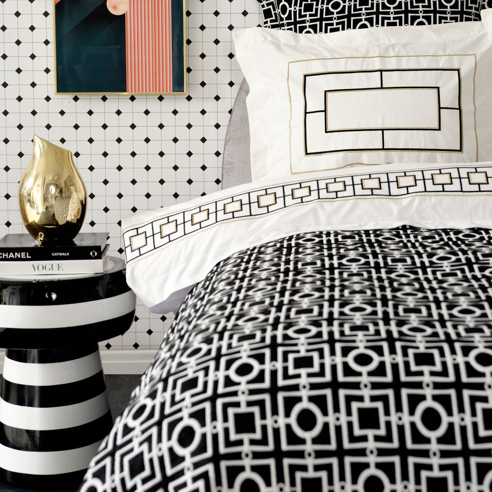 " Karaca Home Minerva Schwarzes Doppelbett Besticktes Duvet-Set "