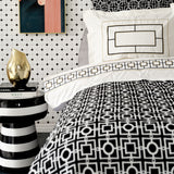 " Karaca Home Minerva Schwarzes Doppelbett Besticktes Duvet-Set "