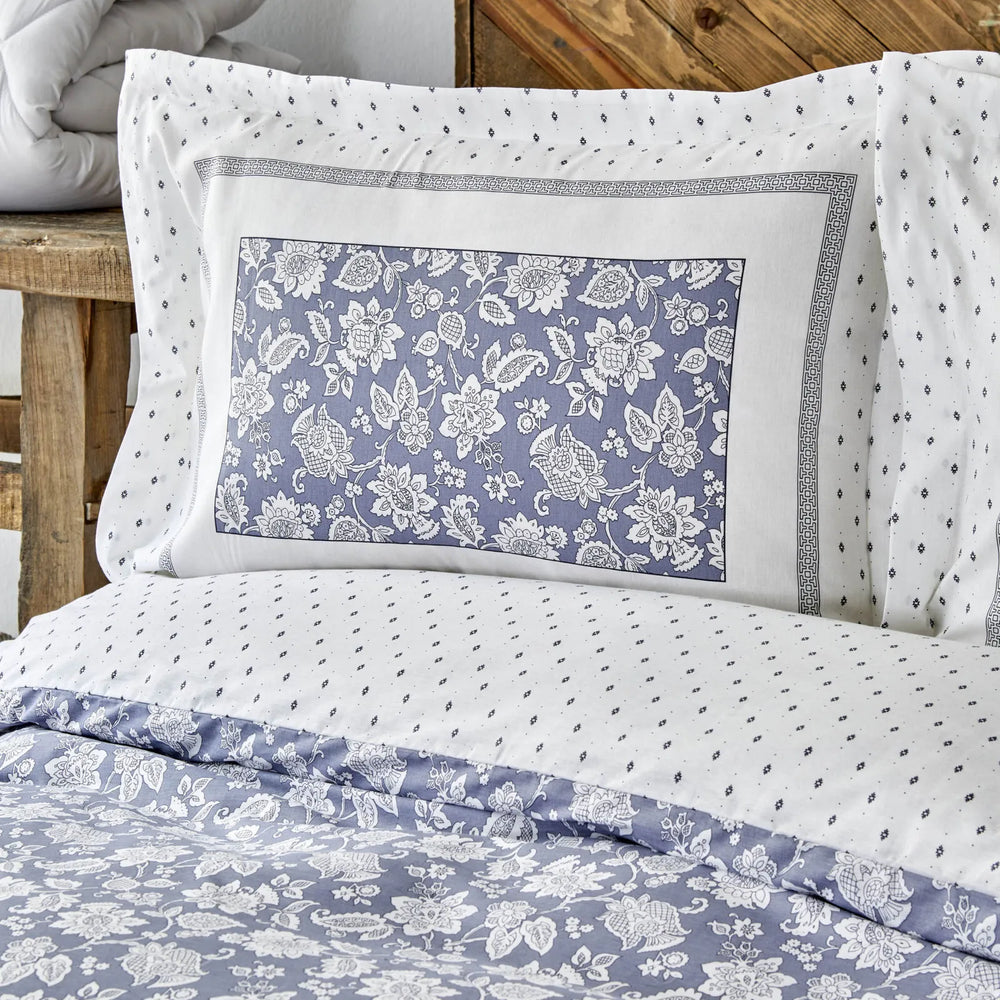 " Karaca Home Celerina Blau 100% Baumwolle Einzel Bettbezug Set "