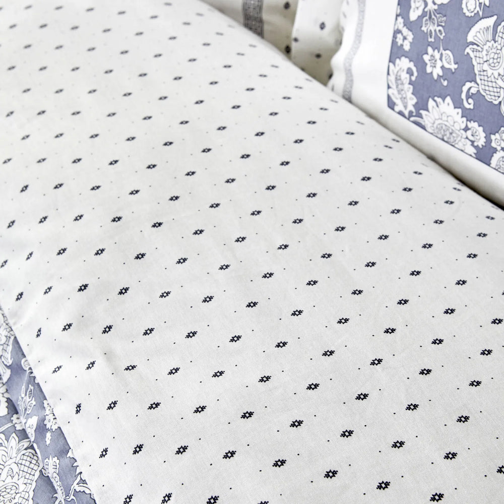 " Karaca Home Celerina Blau 100% Baumwolle Einzel Bettbezug Set "