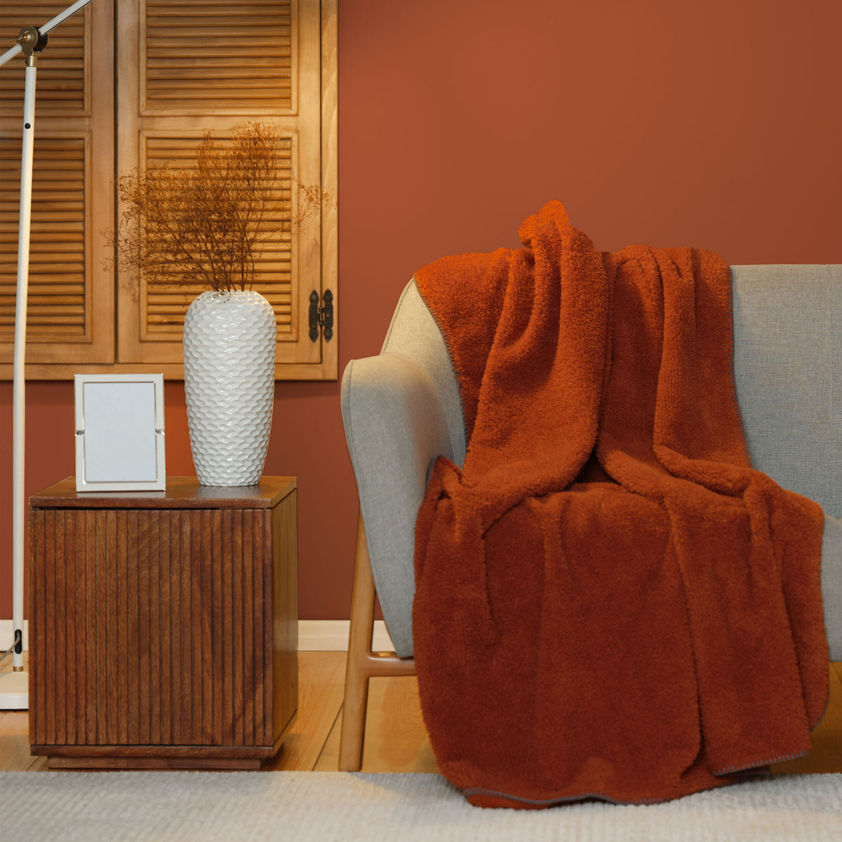 " Karaca Home Faye Terracotta Wurfdecke 115x160 cm "