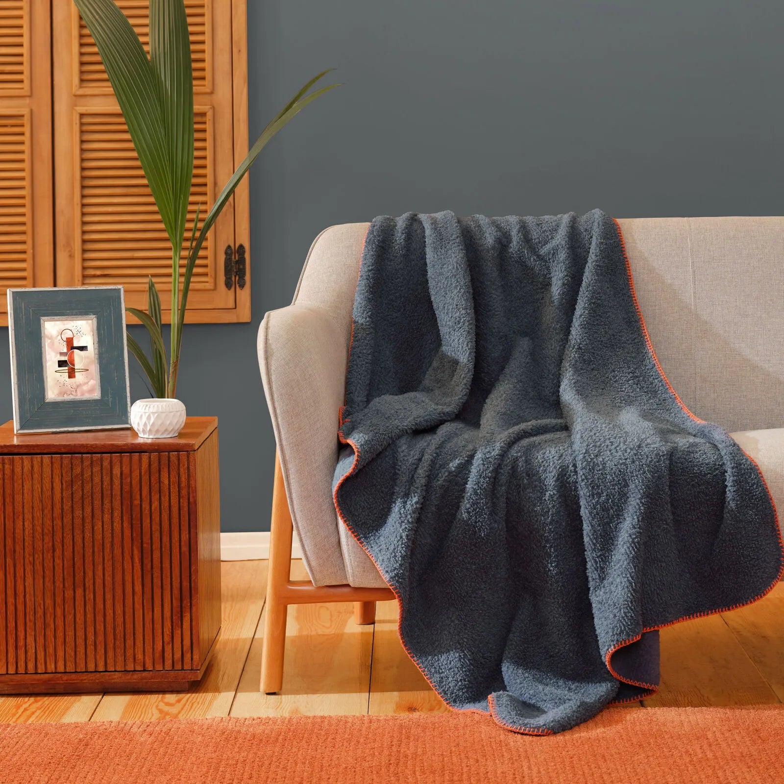 " Karaca Home Faye Indigo Wurfdecke 115x160 cm "