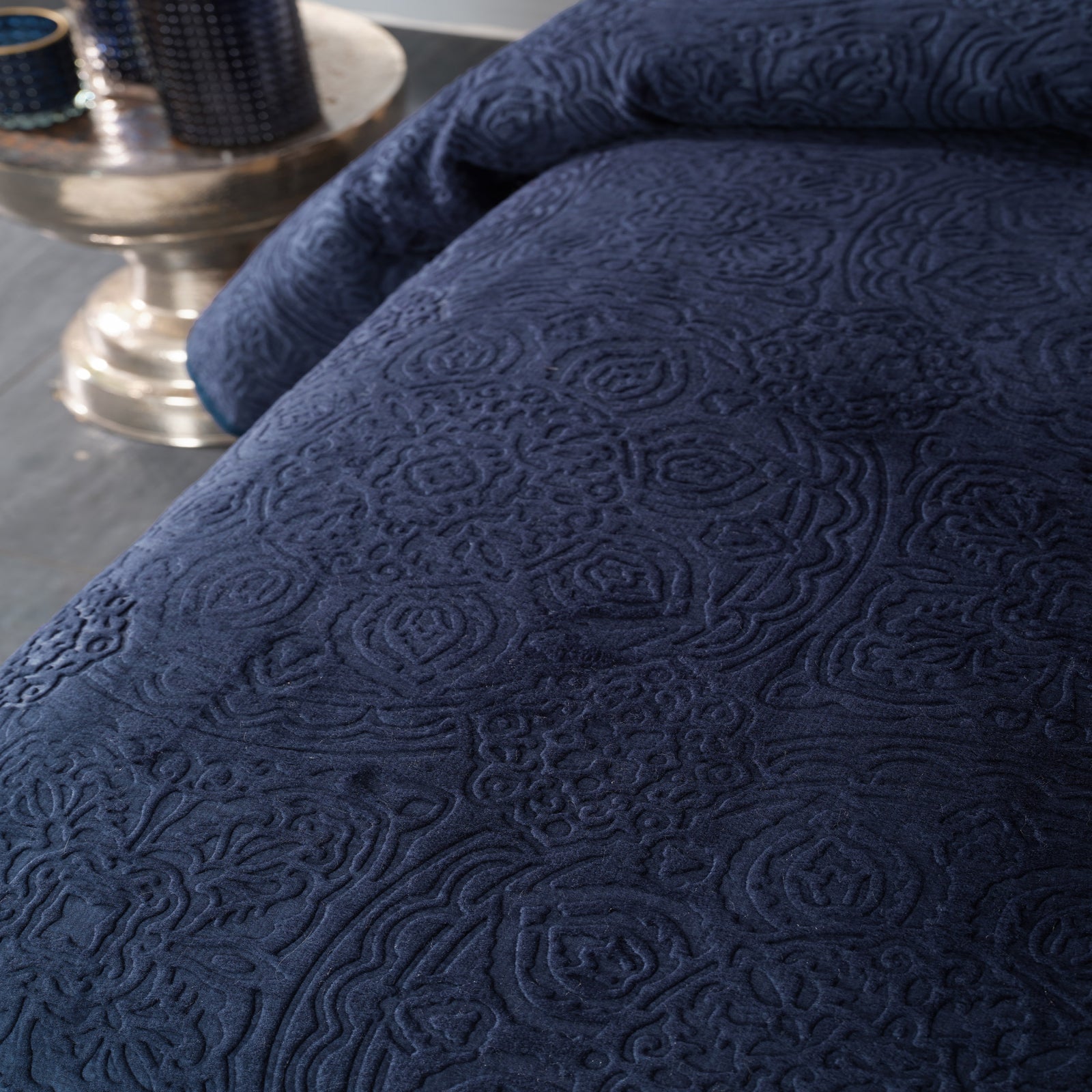 " Karaca Home Scala Dunkelblau Einzelbett Embossed Decke "