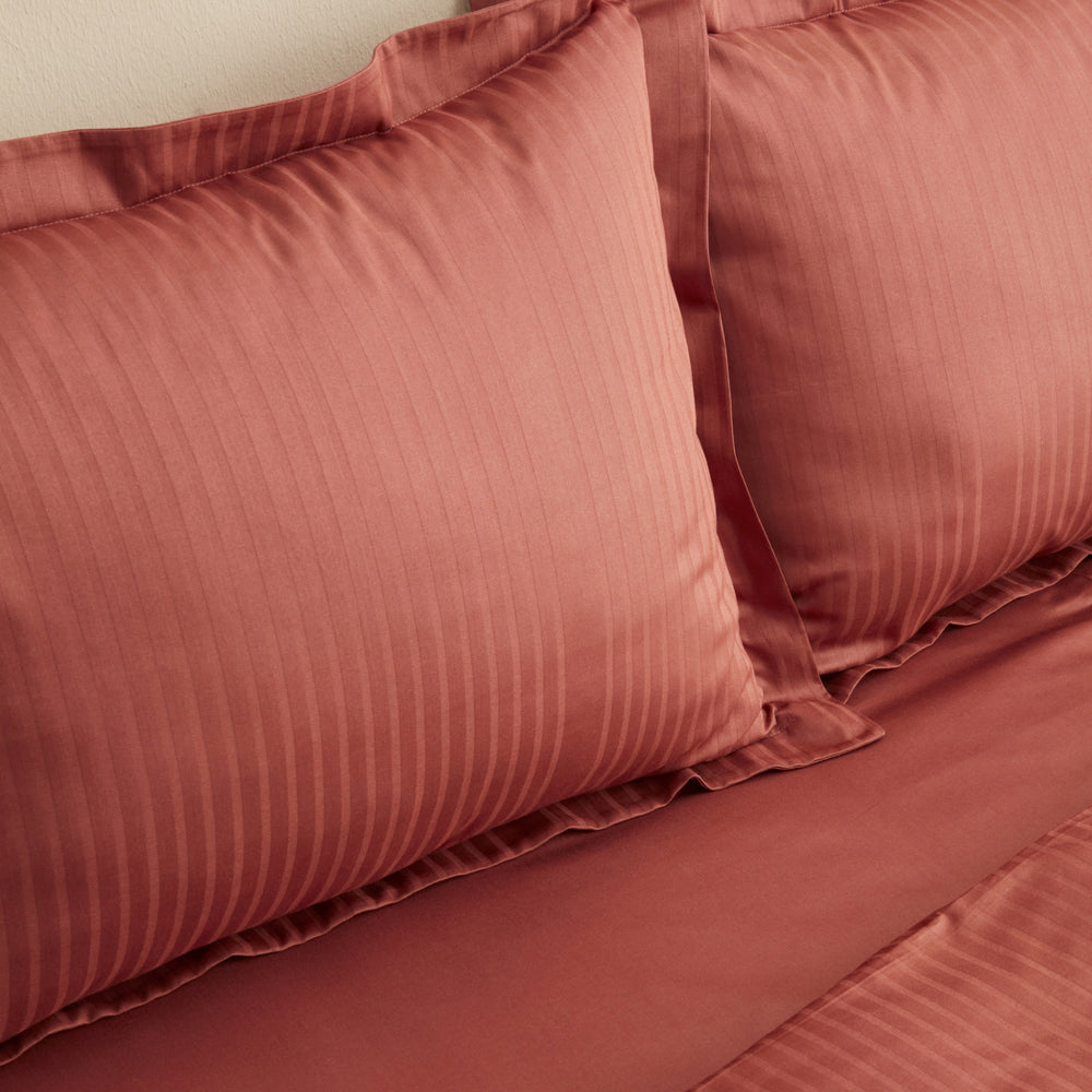 " Karaca Home Uniq 100% Baumwolle Satin Doppelbett-Bettwäsche-Set Terrakotta "