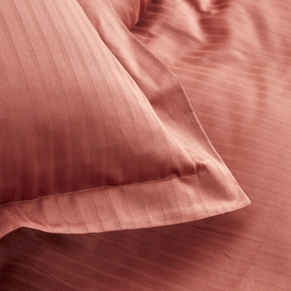 " Karaca Home Uniq 100% Baumwolle Satin Doppelbett-Bettwäsche-Set Terrakotta "