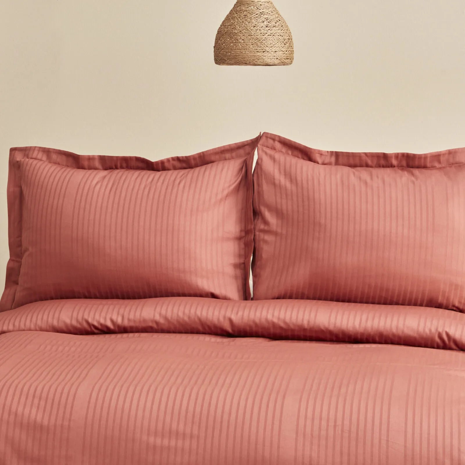 " Karaca Home Uniq 100% Baumwolle Satin Doppelbett-Bettwäsche-Set Terrakotta "