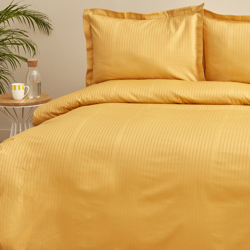 " Karaca Home Uniq 100% Baumwolle Satin Einzel Bettbezug Set, Senf "