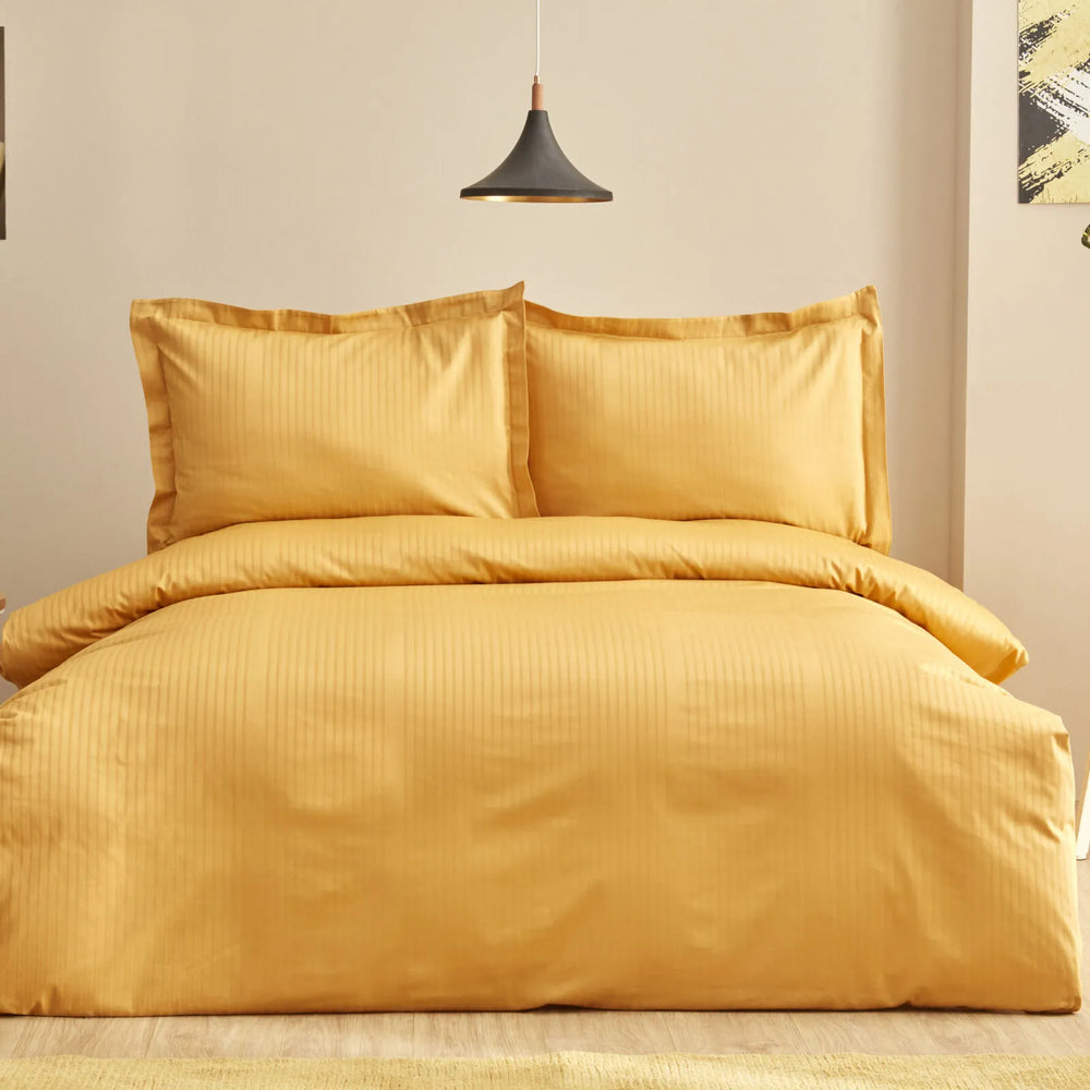 " Karaca Home Uniq 100% Baumwolle Satin Einzel Bettbezug Set, Senf "